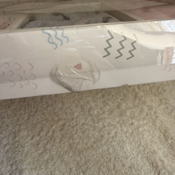 Baby Girl 5pc Gift Set 3-6 MO Pink&Gray Infant-bodysuit-pants-bib-socks-H.Band - Picture 7 of 10